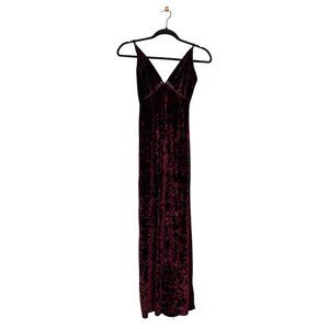 Free People Velvet Maxi Slip Dress in Deep Burgundy